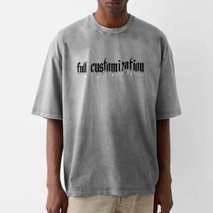 T-shirt surdimensionné en gros O cou T-shirt personnalisé uni 100% coton 180GSM surdimensionné unisexe t-shirts en vrac personnalisé - Product Image 2