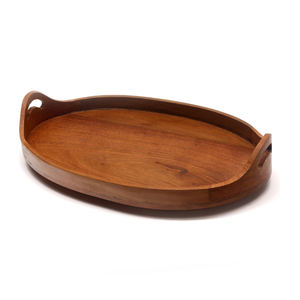 ถาดไม้สำหรับเสิร์ฟทรงสี่เหลี่ยมผืนผ้าถาดไม้ขัดเงาธรรมชาติ - Product Image 6