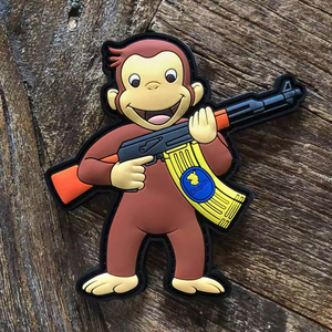 Badge tactique écologique en PVC avec motif de garçon de dessin animé, bouteille de désinfectant, patch en caoutchouc, cœur, fleur, rouge, 3D en relief, avec crochet - Product Image 2