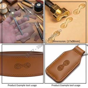 เชือกหนัง LT067สไตล์เรขาคณิต17x08มม. (11/16 "X5/16") สำหรับงานฝีมือเครื่องหนังทรงเรขาคณิต - Product Image 1