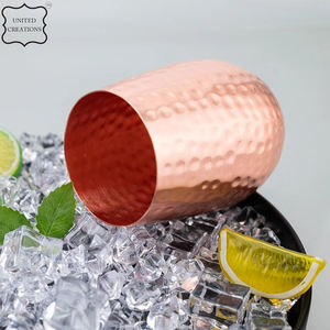 Vaso de agua de vidrio de cobre Ayurveda Premium de alta calidad con acabado martillado Beneficios para la salud de cobre de calidad Premium - Product Image 5