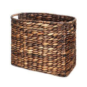 Vietnamese Handmade Water Hyacinth <b>Magazines</b> <b>Holder</b>, Woven Storage Basket With Handles for Livingroom Bedroom Kitchen Office - Product Image 6