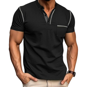 Polo blanco de primera calidad para hombre con bolsillo de manga corta, ajustado, transpirable, tela suave, informal, moda de verano - Product Image 1
