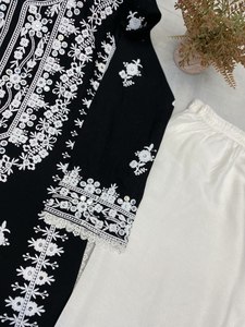 Este verano use atractivo multicolor Georgette seda espejo trabajo bordado niñas especial estilo moderno fiesta de moda Salwar - Product Image 5