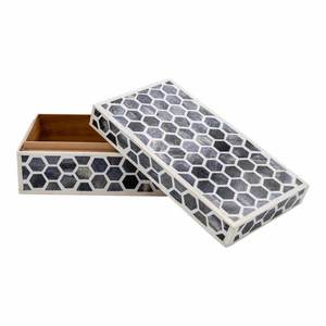 Caja de joyería con incrustaciones de hueso indio hecha a mano, forma rectangular, elegante caja con incrustaciones de hueso - Product Image 6