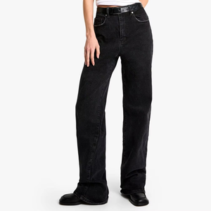 Pantalones cómodos de mujer de buena calidad, pantalones vaqueros de talla grande para mujer, pantalones vaqueros de algodón, Pantalones vaqueros de pierna recta para mujer, tela vaquera - Product Image 1