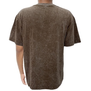 Hommes 230g haute qualité poids lourd personnalisé décontracté blanc à manches courtes surdimensionné 100% coton Vintage lavé à l'acide t-shirt hommes - Product Image 3