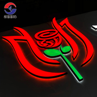 Mini enseigne en lettres 3D en acrylique avec éclairage LED, logo personnalisé, éclairage frontal et arrière, publicité pour les entreprises, les magasins, les murs, logo et dimensions personnalisés