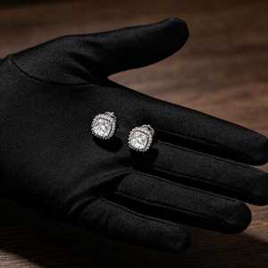 Boucles d'oreilles clous Hip Hop Iced Out en argent sterling 925 avec diamants Moissanite VVS, fermoir à vis, bijoux unisexe - Product Image 3