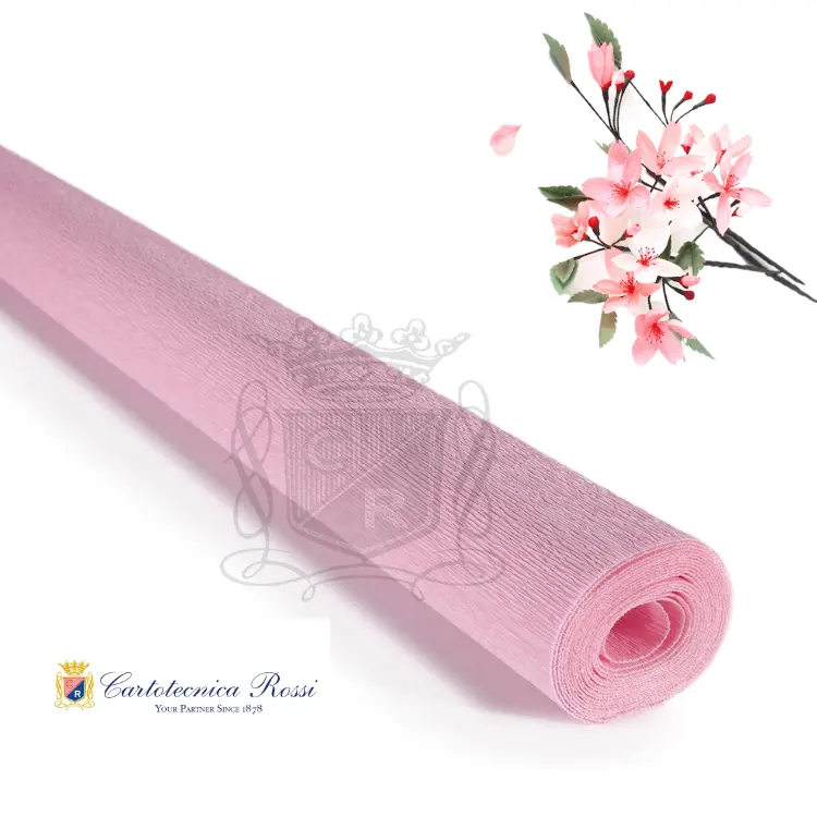 Fornecedor de papel crepom Rosa 90gr papel kraft crepe Disponível para presente buquê de embrulho 100% Made in Italy Pronto para Enviar