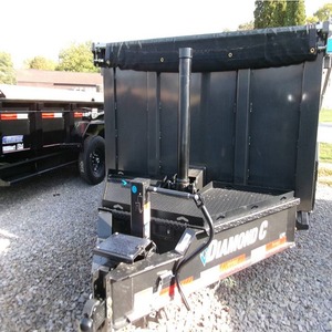 Remorque professionnelle à double essieu pour transport de charges lourdes, avec essieux hydrauliques de 7000 lb, kit de bâche et rampes coulissantes, cadre en acier robuste, benne basculante - Product Image 6