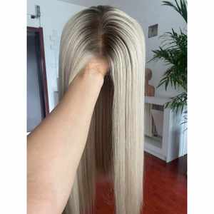 100% Raw Human Hair Platinum Blonde Lace Front Wig Short Cut 13x6 Lace Front Adjustable <b>Cap</b> Water Wave Wig <b>Highlight</b> Wigs 4x4 - Product Image 5