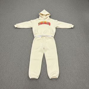 Conjunto de 2 piezas de chándal para hombre, sudadera con capucha y pantalones de chándal, de felpa 100% algodón, lavado ácido, estilo vintage, oversize, peso medio, personalizado al por mayor - Product Image 1