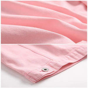 Vente en gros Vestes en jean déchirées pour hommes Vestes roses classiques et décontractées en coton personnalisées - Product Image 5