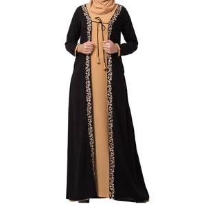 Nouveau modèle d'abaya en polyester de style pakistanais et turc pour femmes musulmanes, séchage rapide, respirant, extensible dans les quatre sens, vente en gros à prix raisonnable - Product Image 2