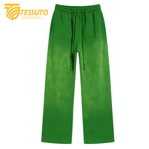 Custom Sun Faded Baggy pantalones de chándal de pierna recta de gran tamaño de algodón de rizo francés pantalones acampanados logotipo personalizado lavado pantalones de chándal - Product Image 4