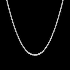 Collier tennis ovale en diamant de laboratoire de 16 pouces, or blanc 14 carats plaqué rhodium, couleur DEF, VVS VS, unisexe, vente en gros, luxe - Product Image 4
