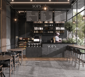 Tùy chỉnh thương mại cà phê quầy <span class=keywords><strong>bar</strong></span> được trang bị với tủ lạnh quán cà phê thiết kế truy cập cà phê thanh bánh truy cập với gỗ - Product Image 1