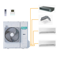 Système de climatisation multi-split sans conduit, cassette mini-split, moteur DC, zones multiples, chauffage et refroidissement
