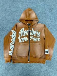 Sudaderas con Capucha Vintage Lavadas Personalizables de Alta Calidad para Hombre, Felpa Francesa 100% Algodón, Sudaderas con Capucha Holgadas y Desgastadas para Hombre - Product Image 2