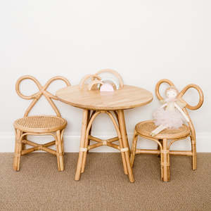 Mobilier pour chambre de bébé en rotin, style unique, ensemble table et chaises en osier pour enfants, sièges pour tout-petits, chaises avec tables - Product Image 3