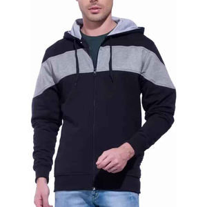 Sweat-shirt à capuche en molleton de coton 100% pour hommes pull à manches longues solide hiver à capuche logo imprimé personnalisé brodé teint uni - Product Image 1