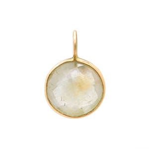 Forme ronde naturel vert améthyste pierre précieuse pendentif 18k or jaune bijoux faits à la main pour les femmes - Product Image 5