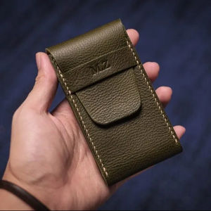 Personnalisé Naturel De Luxe Étanche Organisateur Noir Boîte Bracelet En Cuir Montre Pochette WR-0007 - Product Image 1