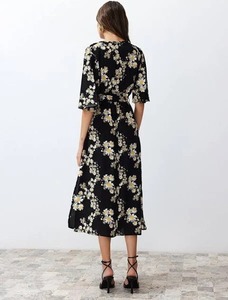 Vestido de algodón con bloque de mano indio largo dulce natural para mujer, ropa de fiesta de cumpleaños, estampado Floral, novia personalizada, regalo de boda - Product Image 3