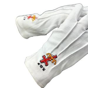Gants en coton de haute qualité 100% gant en coton blanc lourd gant de broderie maçonnique brodé personnalisé coton francs-maçons maçonnique - Product Image 6