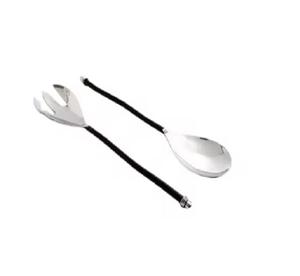 Juego de servidor de ensalada de acero inoxidable forjado a mano Cubiertos elegantes con asas pulidas de espejo plateado Cubiertos Premium para uso en comedor - Product Image 6