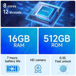 Ordinateur portable Intel avec écran IPS de 15,6 pouces 1366x768, 16 Go + 512 Go/256 Go SSD + HDD, Windows 10, taux de rafraîchissement de 144 Hz, clavier anglais, prise US - Product Image 6