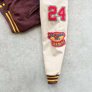 Veste universitaire de conception personnalisée OEM Streetwear vintage de haute qualité Vestes de baseball d'hiver et d'automne pour hommes Veste universitaire pour hommes - Product Image 4