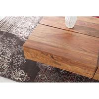 Table basse en bois massif Pindel Handicraft - Design rustique moderne, fabrication artisanale, facile à nettoyer, grande taille, faible hauteur, meubles de salon