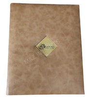Maßgefertigter A4/A3 Beige PU-Leder Loseblatt-Ordner Hochwertig ISO-Zertifiziert Anpassbares Logo Menübuch-Einband für Restaurants Hotels