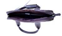 LEATHER HUNT Sacoche pour ordinateur portable en cuir véritable de luxe, finition vintage, fermeture à glissière, compartiment rembourré, 15,6 pouces, logo