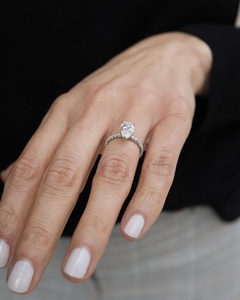 เครื่องประดับแฟนซีใหม่สำหรับผู้หญิง925เงินสเตอร์ลิงและลูกแพร์เพชรโมอิสซาไนต์แท้สำหรับผู้หญิงสวมใส่เป็นครั้งคราว - Product Image 1