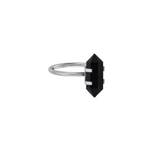 Anillo Apilable de Plata de Ley 925 con Turmalina Negra en Forma de Doble Punta, Engaste de Puntas, Regalo de Moda para Ella, Paquete de 12 - Product Image 3