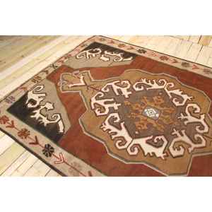 Alfombra Turca Vintage de Lana Marrón, 6.46x13.6 pies (197x415 cm) - Product Image 4