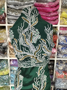 Nouveau design nigérian traditionnel mariage mariée George tissu bon prix Textile George emballages vêtements africains en vrac - Product Image 6