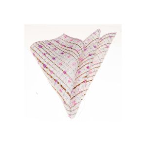 Pañuelo de punto rosa y morado en beige - Product Image 1