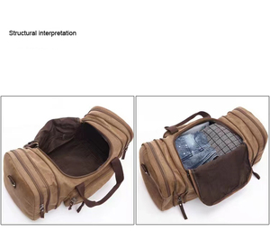 กระเป๋าหนังที่กำหนดเองกระเป๋าหนัง Duffel ขนาดใหญ่ที่มีโลโก้ลายนูนสำหรับชายและหญิง2023 - Product Image 3