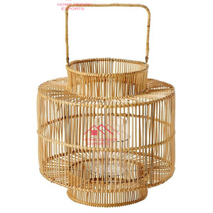 Linterna de vela de ratán tejida a mano de caña natural, linterna de ratán ecológica natural clásica para decoración del hogar - Product Image 3