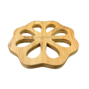 Bamboo Flower Shape <b>Pot</b> Holder Dishwasher Safe <b>Utensil</b> Made in Vietnam - Product Image 3