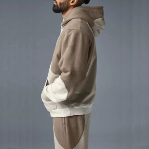 Sudadera con capucha de panel forrado de onda de gran tamaño de alta calidad 100% Sudadera con capucha orgánica Sudadera con capucha personalizable Disponible ahora - Product Image 3