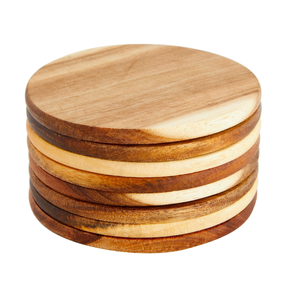 Ensemble de sous-verres en bois uniques avec support Vaisselle Décoration de table Tapis et coussinets Sous-verres en bois Sous-verres à thé à vendre - Product Image 6