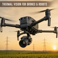 Caméra thermique miniature JS 256x192, capteur VOx 12µm non refroidi, sortie CVBS, 23g, légère, faible consommation, pour drone FPV