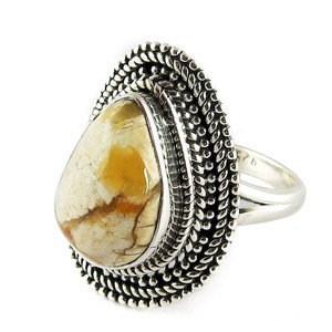 Anillos Elegantes de Plata de Ley 925 con Corte Ovalado y Piedras Preciosas, Estilo Bohemio, Engaste de Bisel, Joyería al por Mayor - Product Image 3
