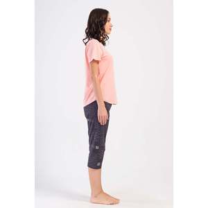 Conjunto de pantalón capri ovalado con cuello redondo y manga corta KADIN P.SUPREM - Rosa Bebé - Rosa Bebé - Product Image 3