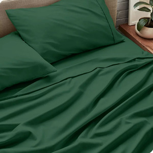 Drap-housse d'hôtel Draps en satin Drap et housse de couette Ensemble de housse de couette Couleurs unies Fabriqué au Pakistan Ensemble de housse de couette - Product Image 3